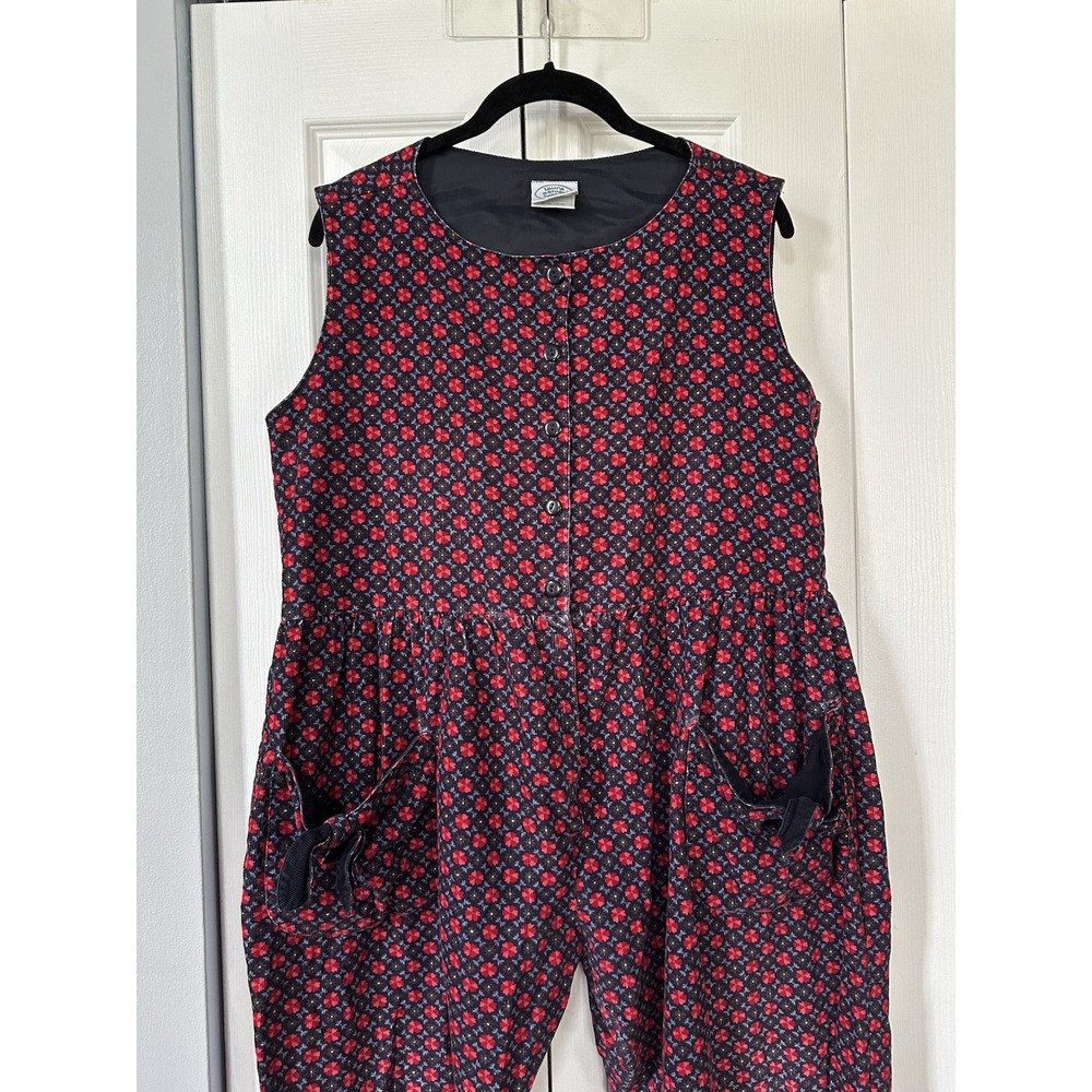 VTG 90s Laura Ashley jumpsuit 100% Cotton Relaxed Fit Cottagecore XL READ - Picture 7 of 13